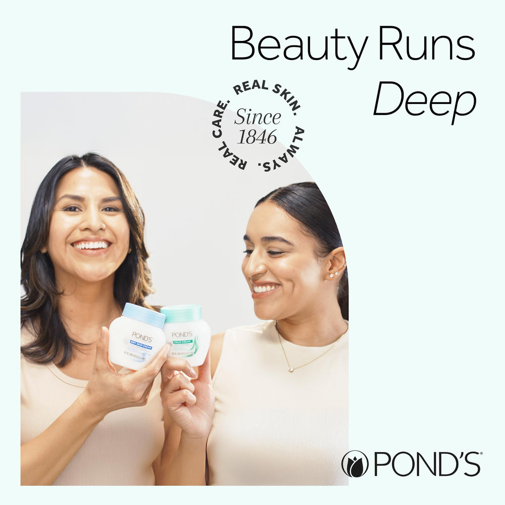 POND'S jar on bathroom shelf indicating everyday routine convenience