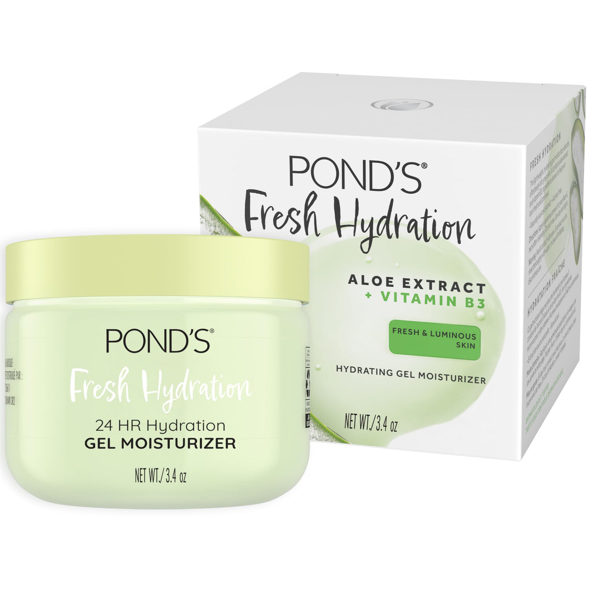 POND’S front packaging showing jar and label, highlighting lightweight hydration