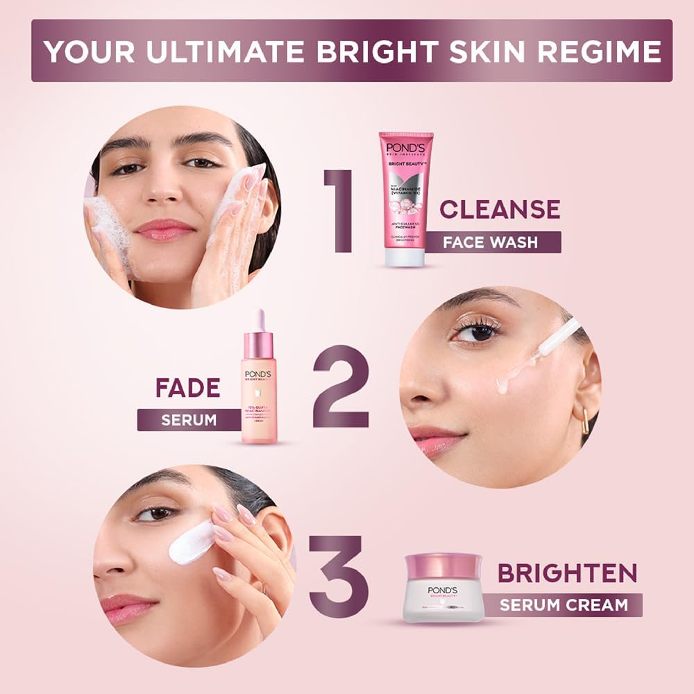 POND'S ingredient label closeup highlighting Vitamin B3+ complex