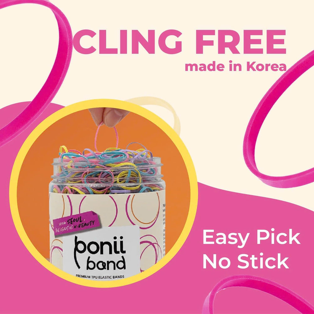 PONIIBAND elastic being stretched to show durable snap‑resistant hold