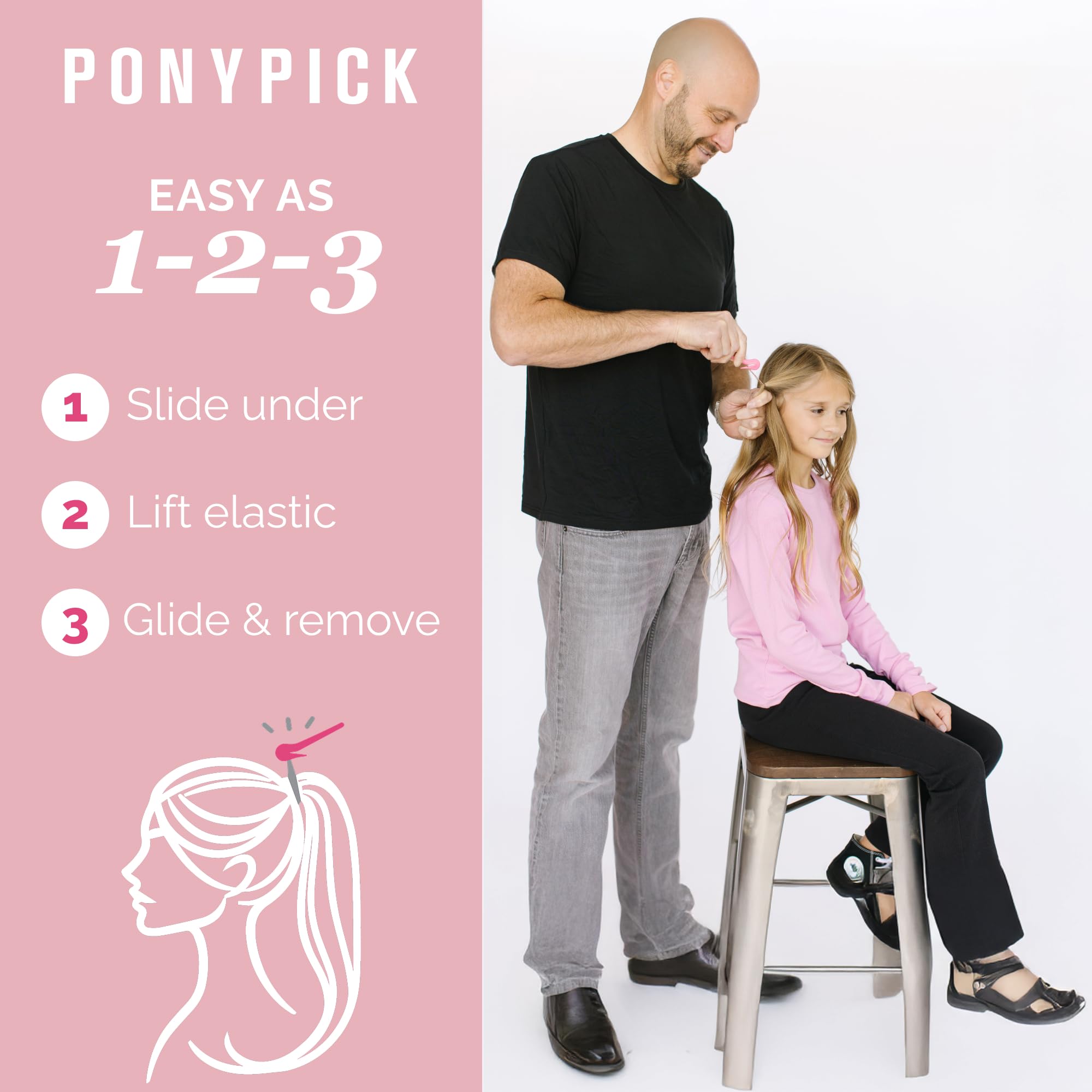 Pony Pick detail of concealed blade for safe elastic cutting benefit