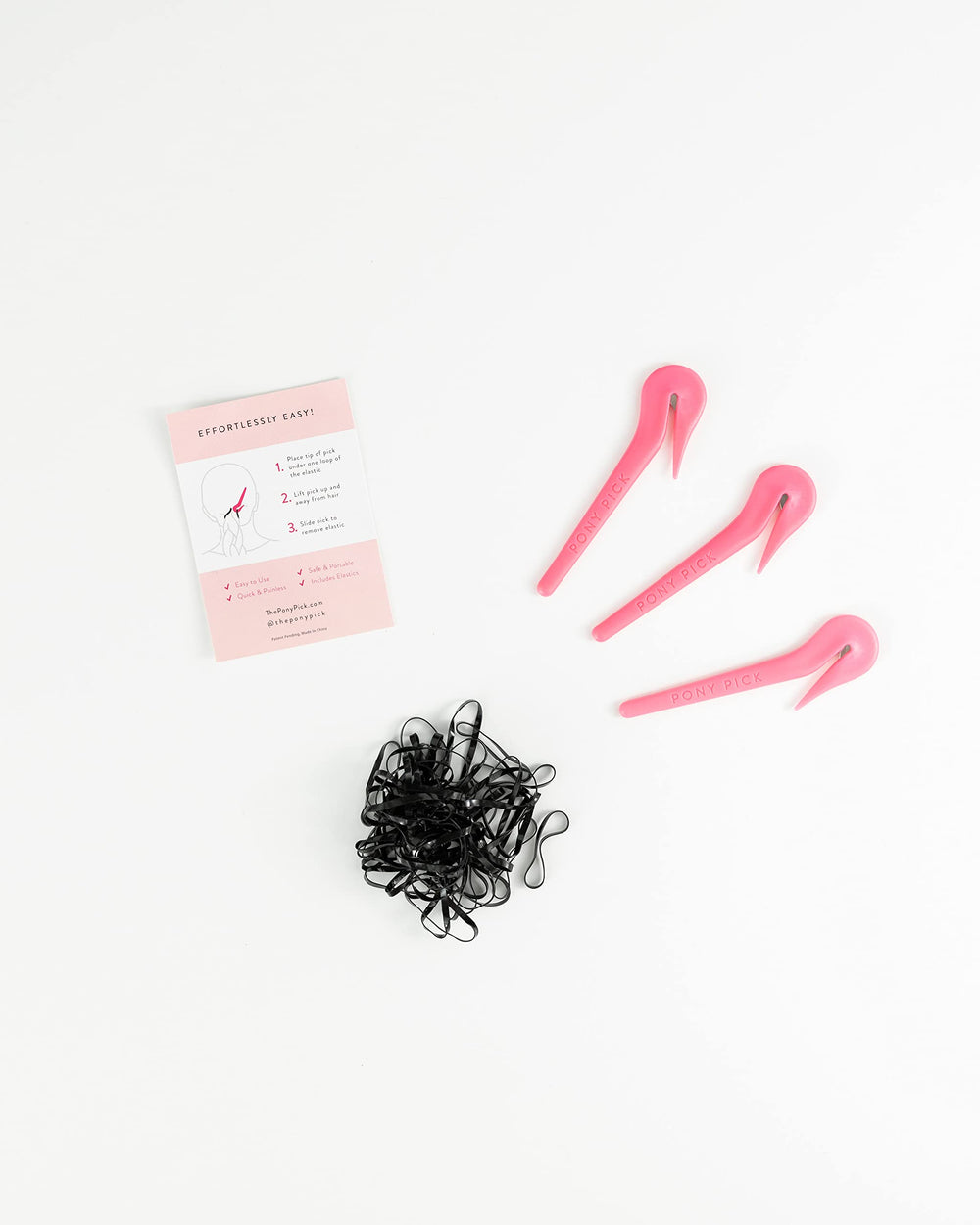 Pony Pick three-pack with 50 elastics showing value and readiness benefit