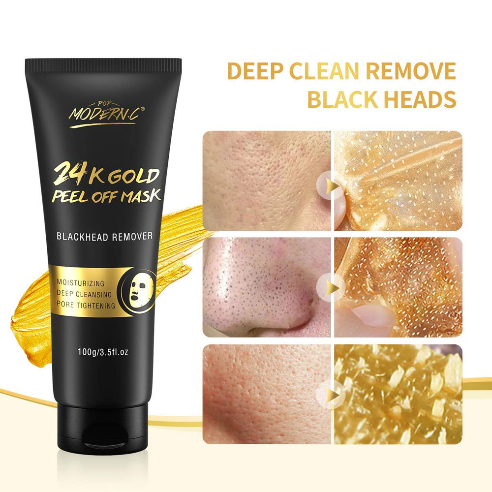 POP MODERN.C gold mask texture close-up highlighting smooth application