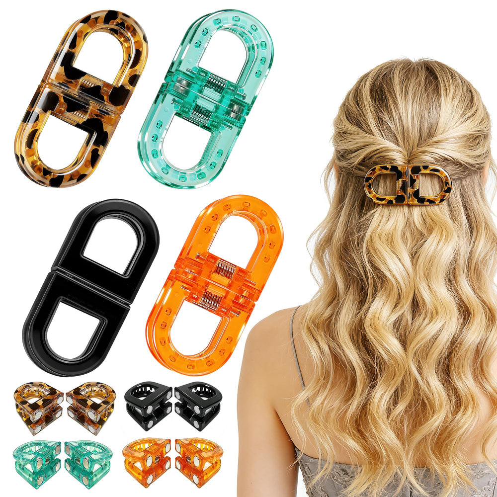POPLOPP front packaging showing four magnetic hair clips and compact case, travel ready