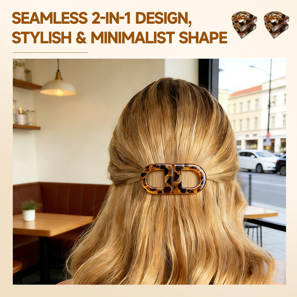 POPLOPP clipped in hair creating a polished half-up style with no crease