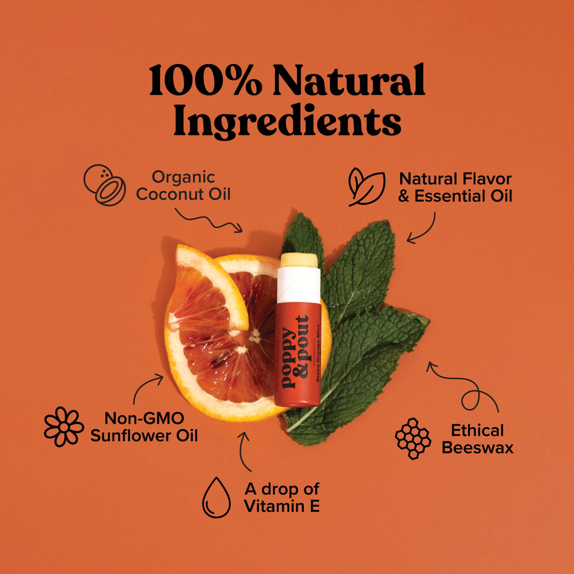 Poppy & Pout cardboard tube detail highlighting recyclable packaging benefit