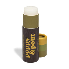 Poppy & Pout front packaging showing recyclable jumbo tube and label benefits