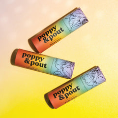 Poppy & Pout on a nightstand showing easy bedside hydration routine