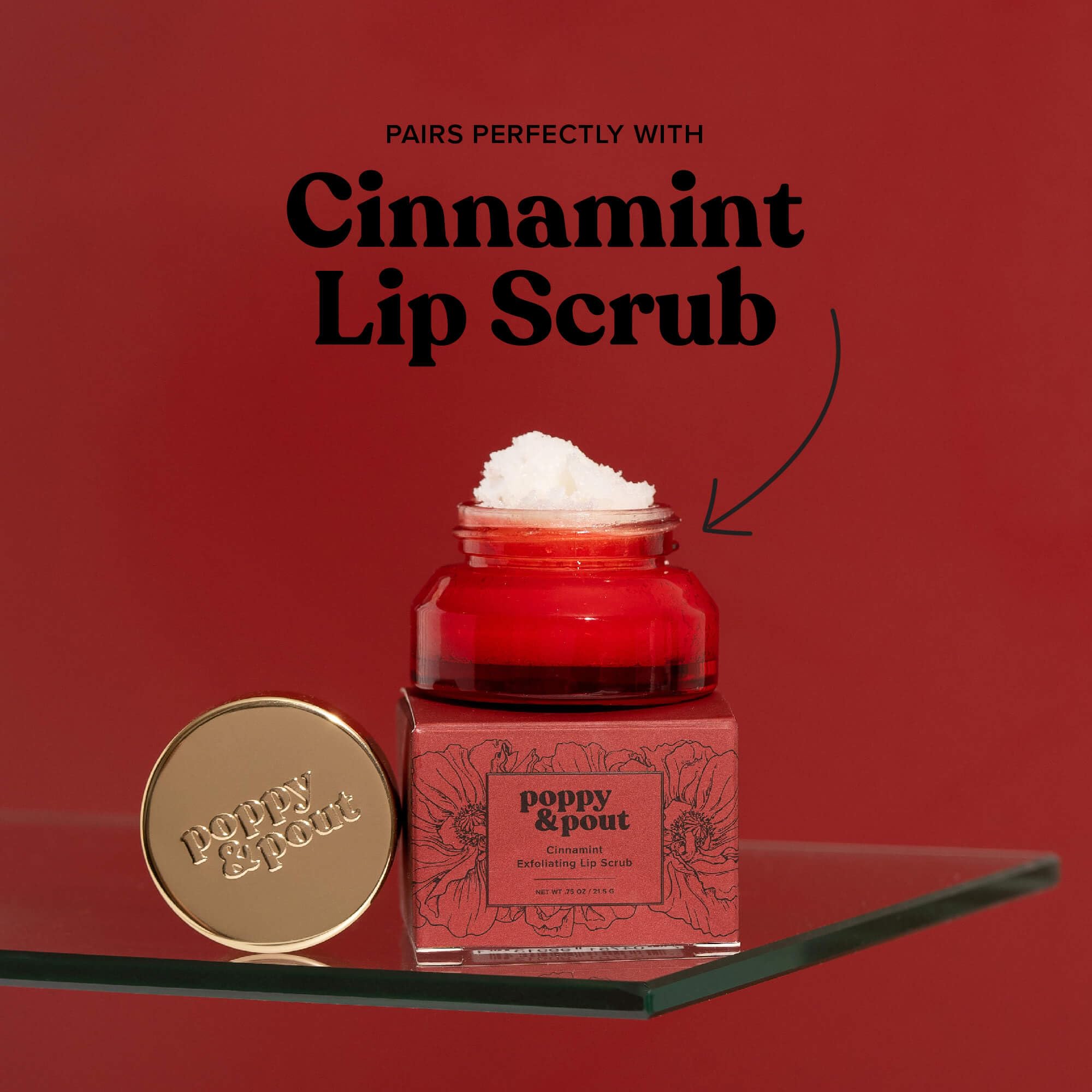 Poppy & Pout lifestyle outdoor shot showing protective lip care on-the-go benefit