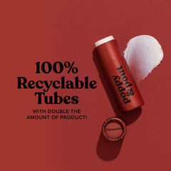 Poppy & Pout applying cinnamint balm on lips for soothing comfort benefit