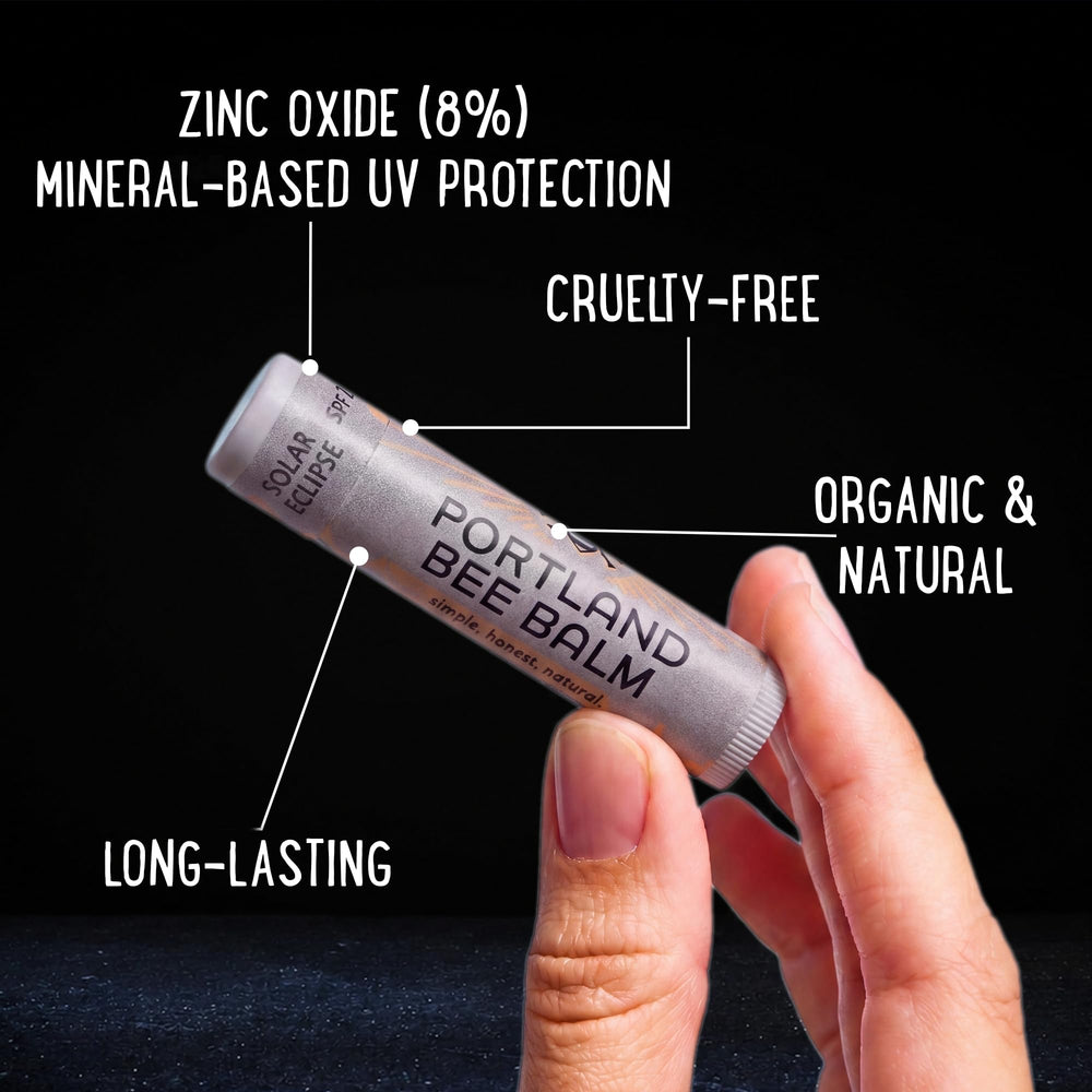 Portland Bee Balm being applied to lips demonstrating moisturization and protection