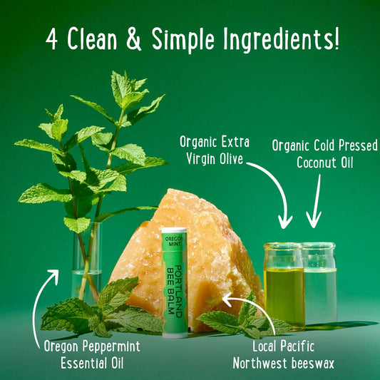 Portland Bee Balm tube open showing smooth balm texture for lasting hydration benefit