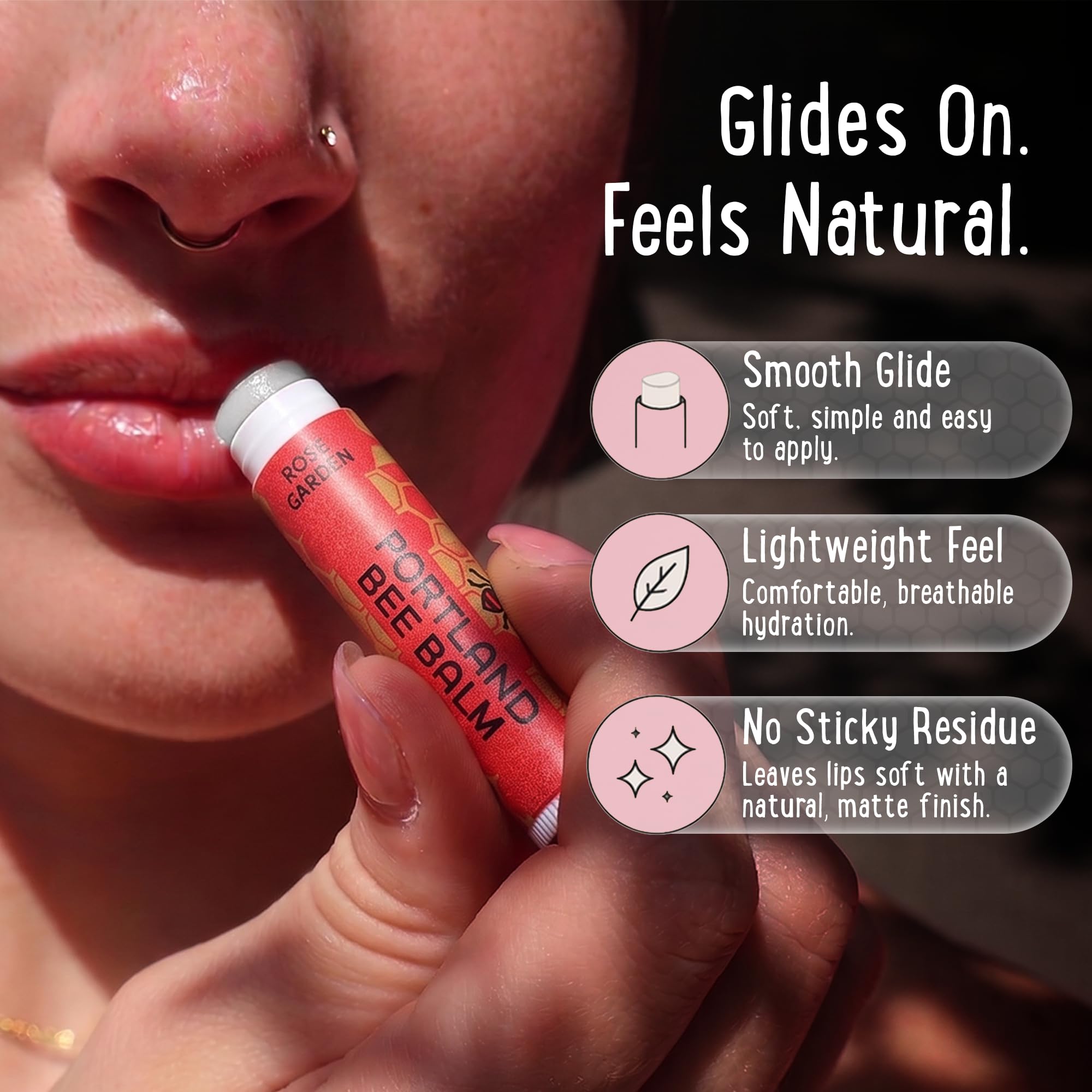 Portland Bee Balm texture spread on skin demonstrating smooth moisturizing finish