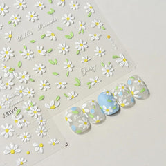 POWPOP close-up of 5D embossed daisies highlighting realistic texture