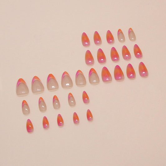 POWPOP close-up of gel finish highlighting shine and durable orange gradient benefits