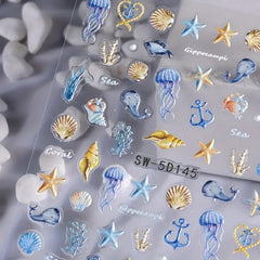 POWPOP decal on an acrylic tip showing seamless integration with artificial nails