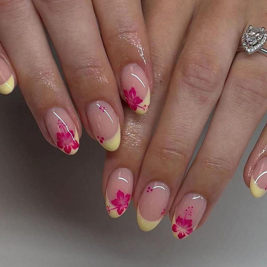 POWPOP front packaging showing almond French tip nails for instant style