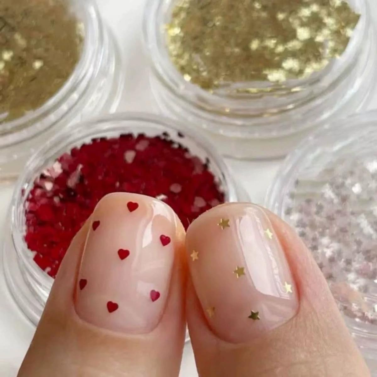POWPOP front packaging showing four grids and mixed heart star sequins for easy selection