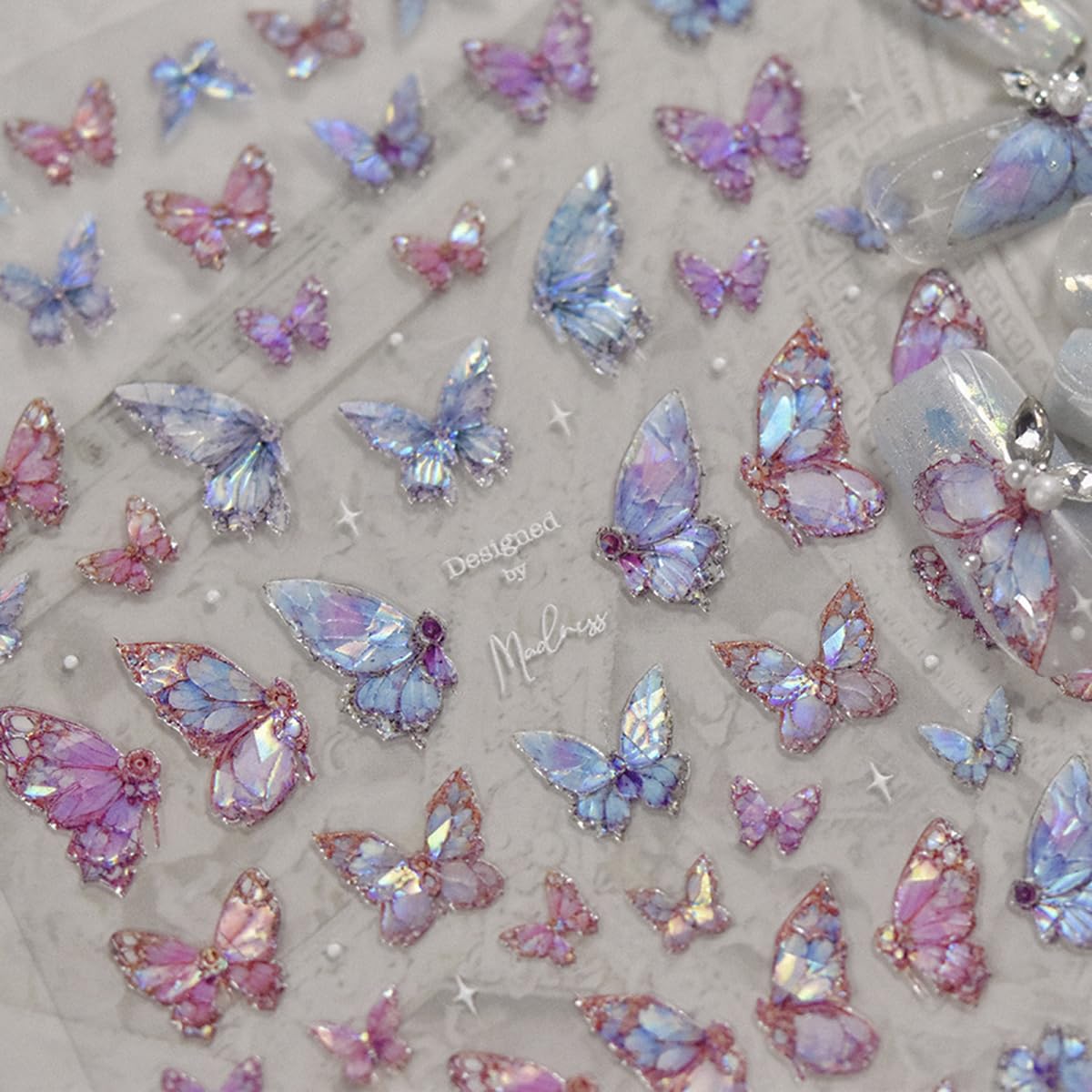 POWPOP front sheet showing colorful butterfly stickers and layout, easy selection benefit