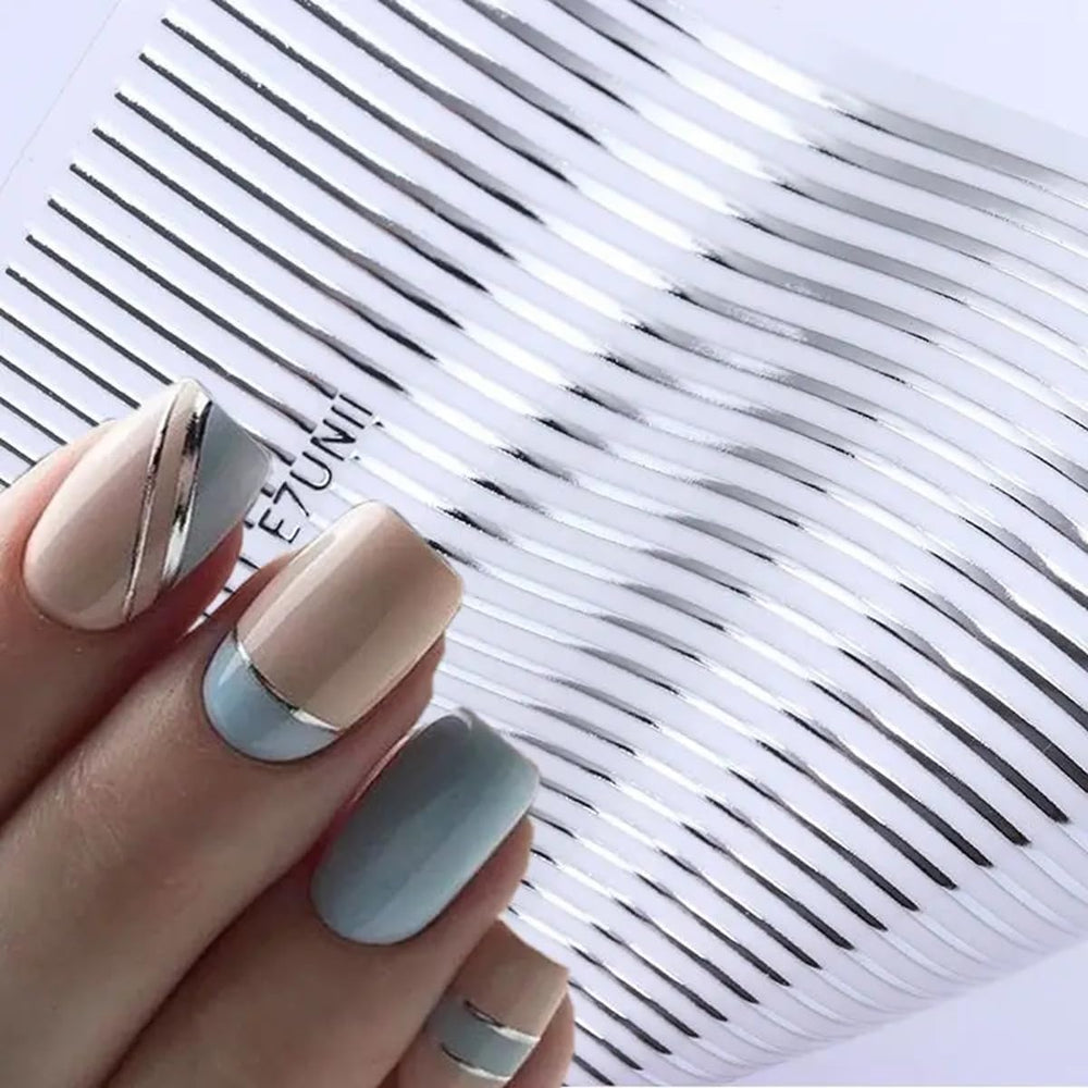 POWPOP stickers applied on fingernails demonstrating quick French-tip benefit