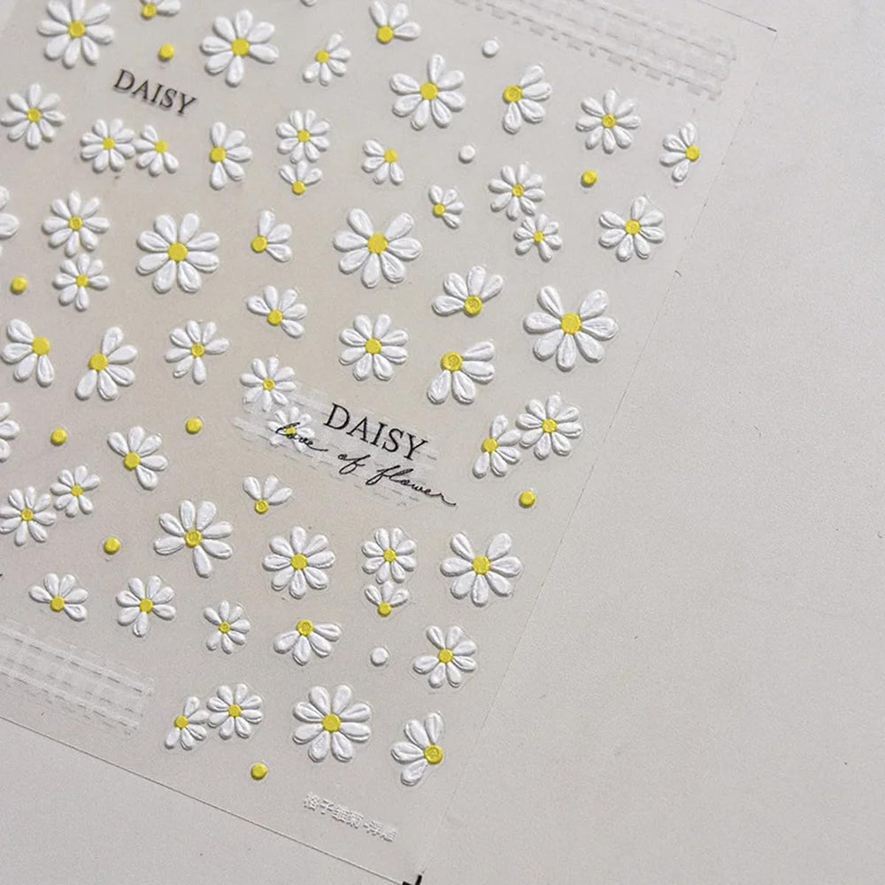 POWPOP on natural nails showing spring design that brightens nails