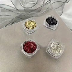 POWPOP on nail manicure in use demonstrating how sequins add instant sparkle benefit
