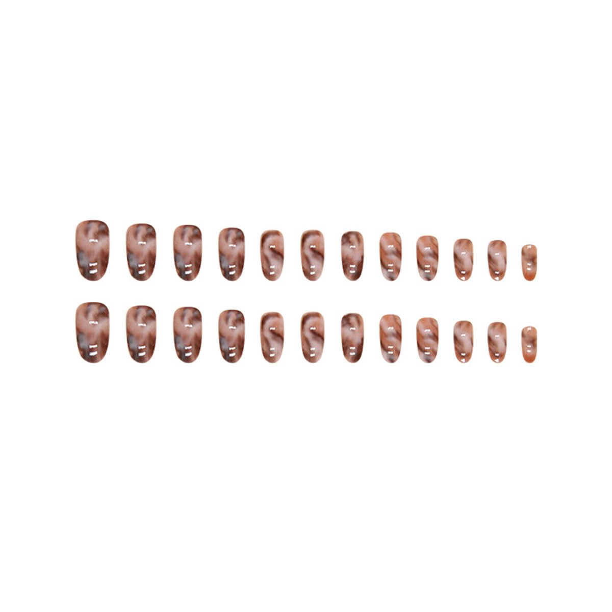POWPOP scale comparison on a hand model showing short almond length benefit