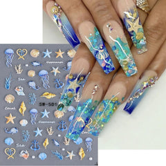 POWPOP seashell motif detail demonstrating textured relief for standout nails