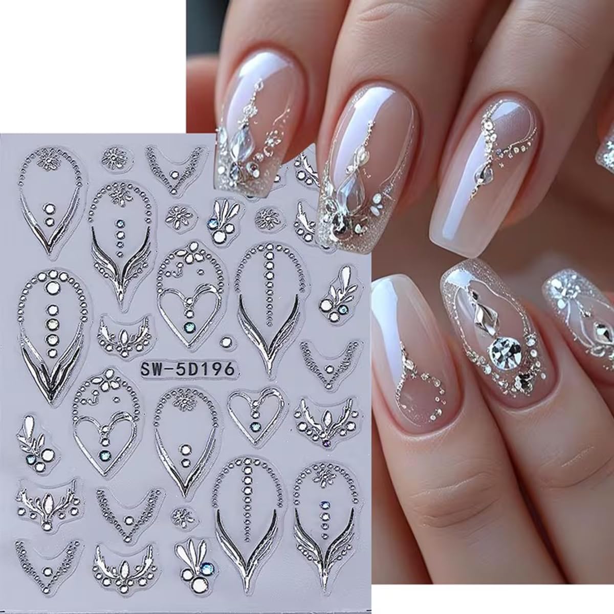 POWPOP silver heart detail on sticker offering metallic accent benefit