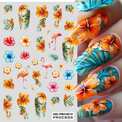 POWPOP stickers applied on acrylic nails demonstrating durable decorative effect