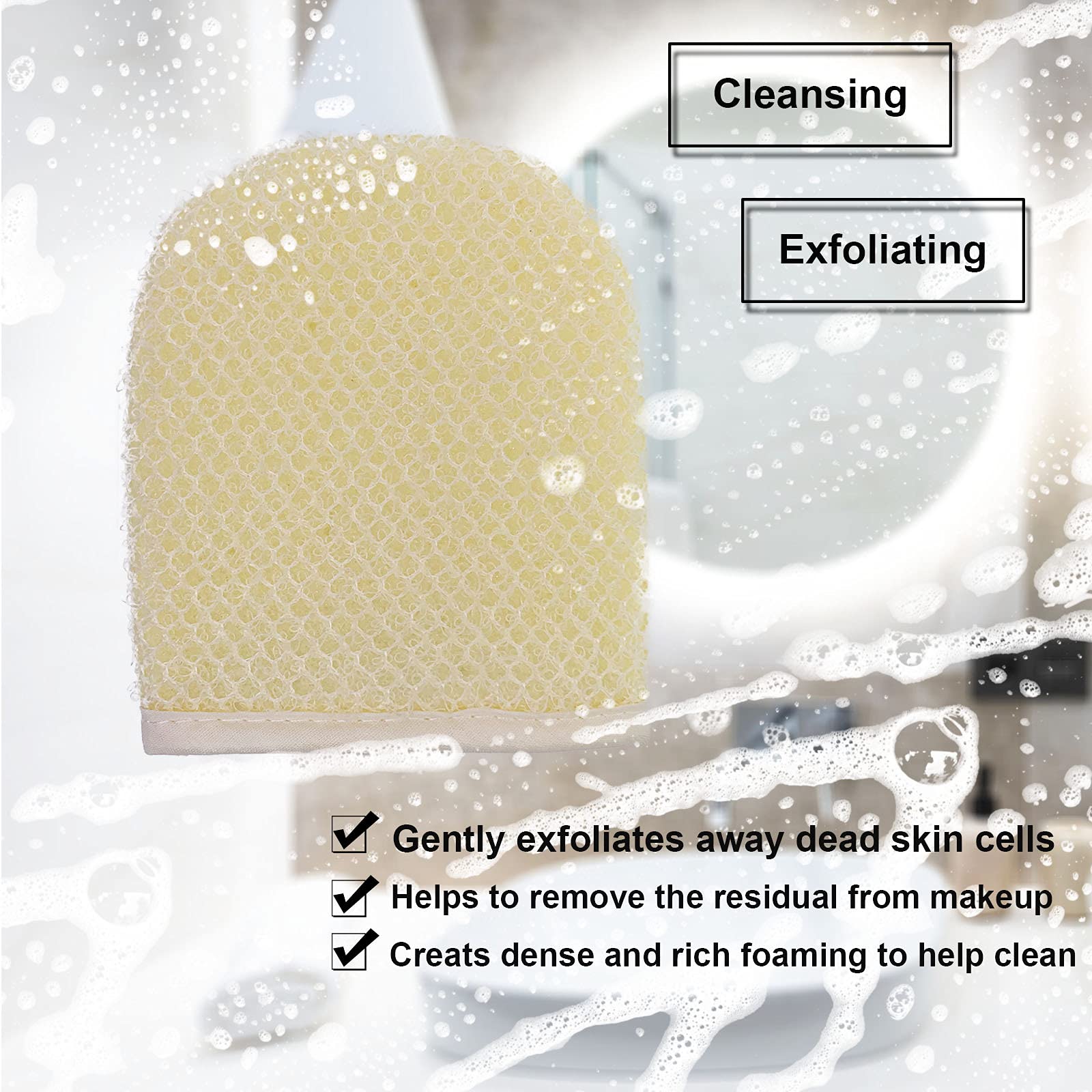 PPHAO BASIC mitt creating dense foam quickly for efficient cleansing