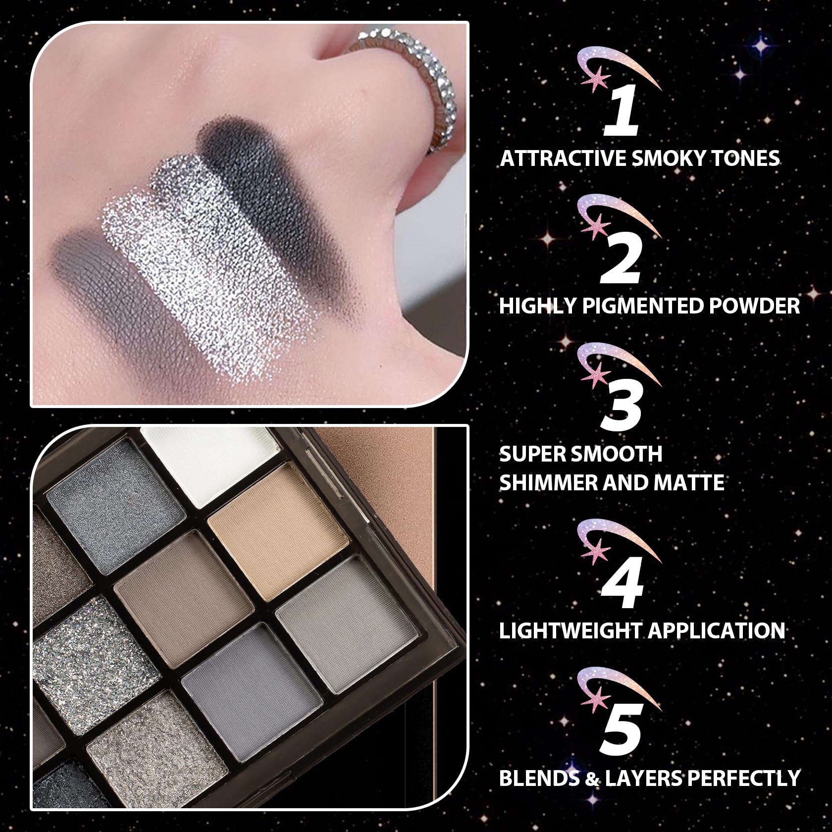 PPPanYiDi close-up of pan texture revealing fine, blendable matte and shimmer pigments