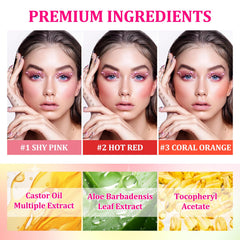 PPPanYiDi swatches of hot red shy pink coral orange on skin showing blendability benefit
