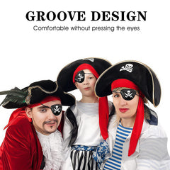 Prasacco adult wearing patch in pirate costume, enhances themed party appearance