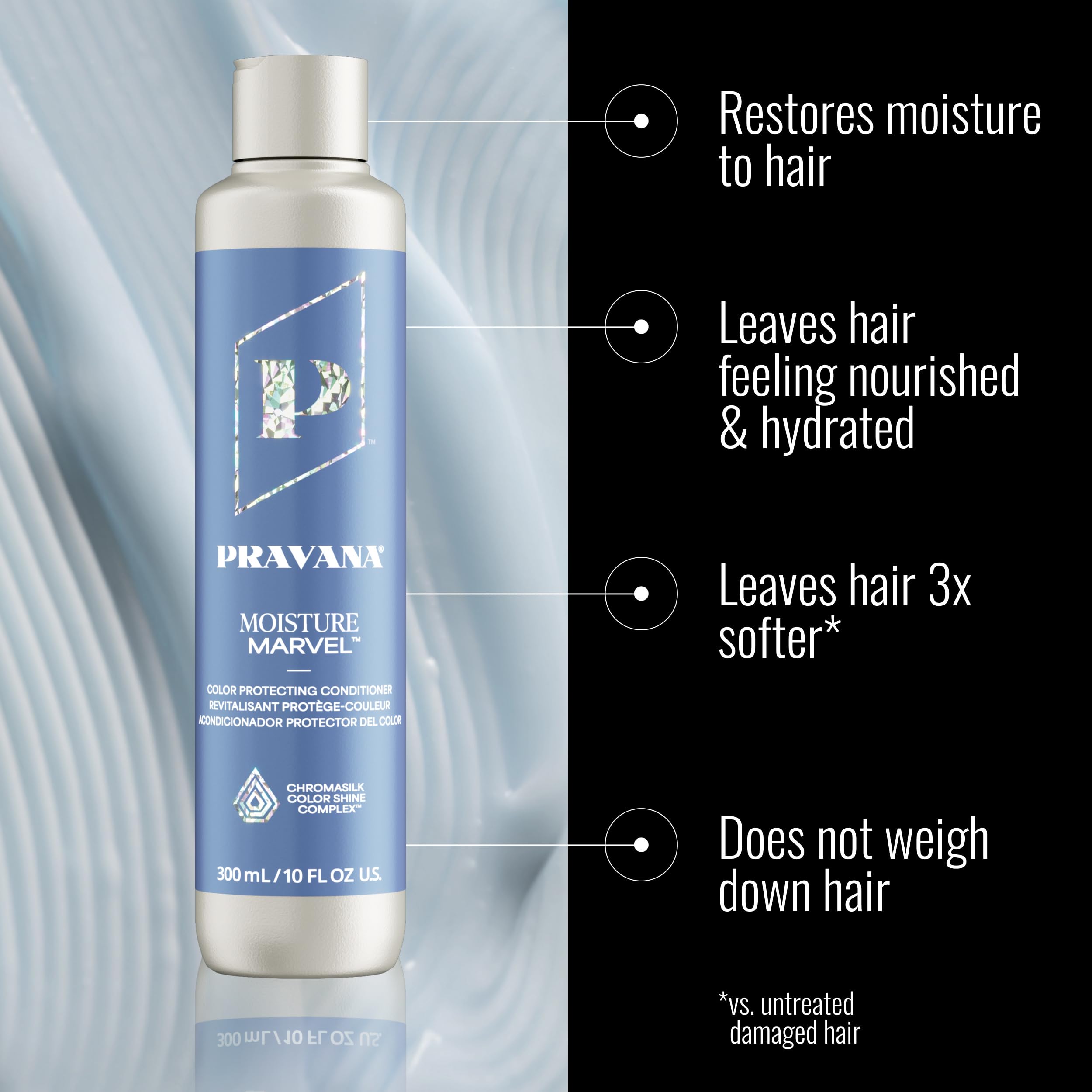 Pravana conditioner open cap showing creamy lotion texture and smooth spread