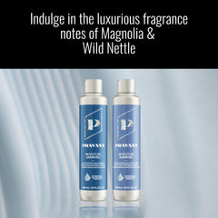 Pravana recycled plastic bottle label highlighting sustainable packaging benefit