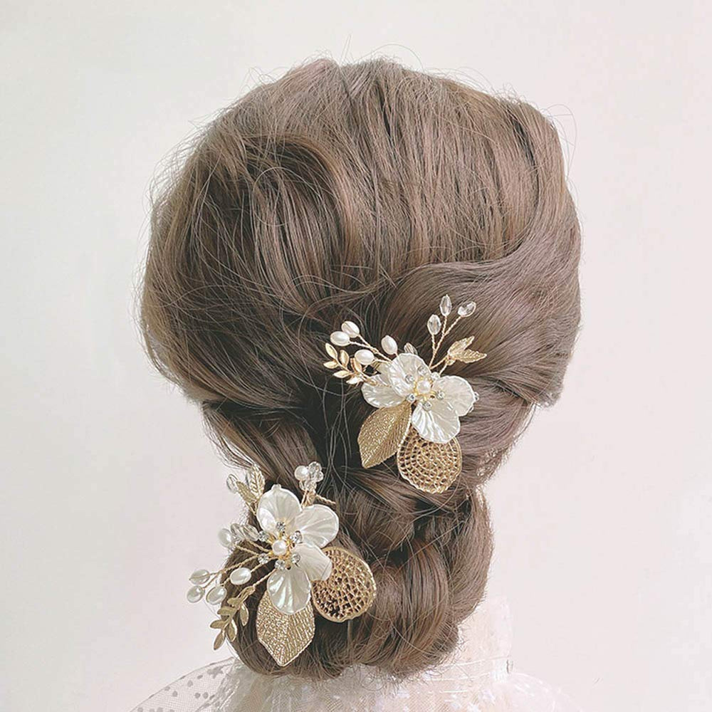 PRDGIRL hair pins styled at outdoor wedding adding refined accents