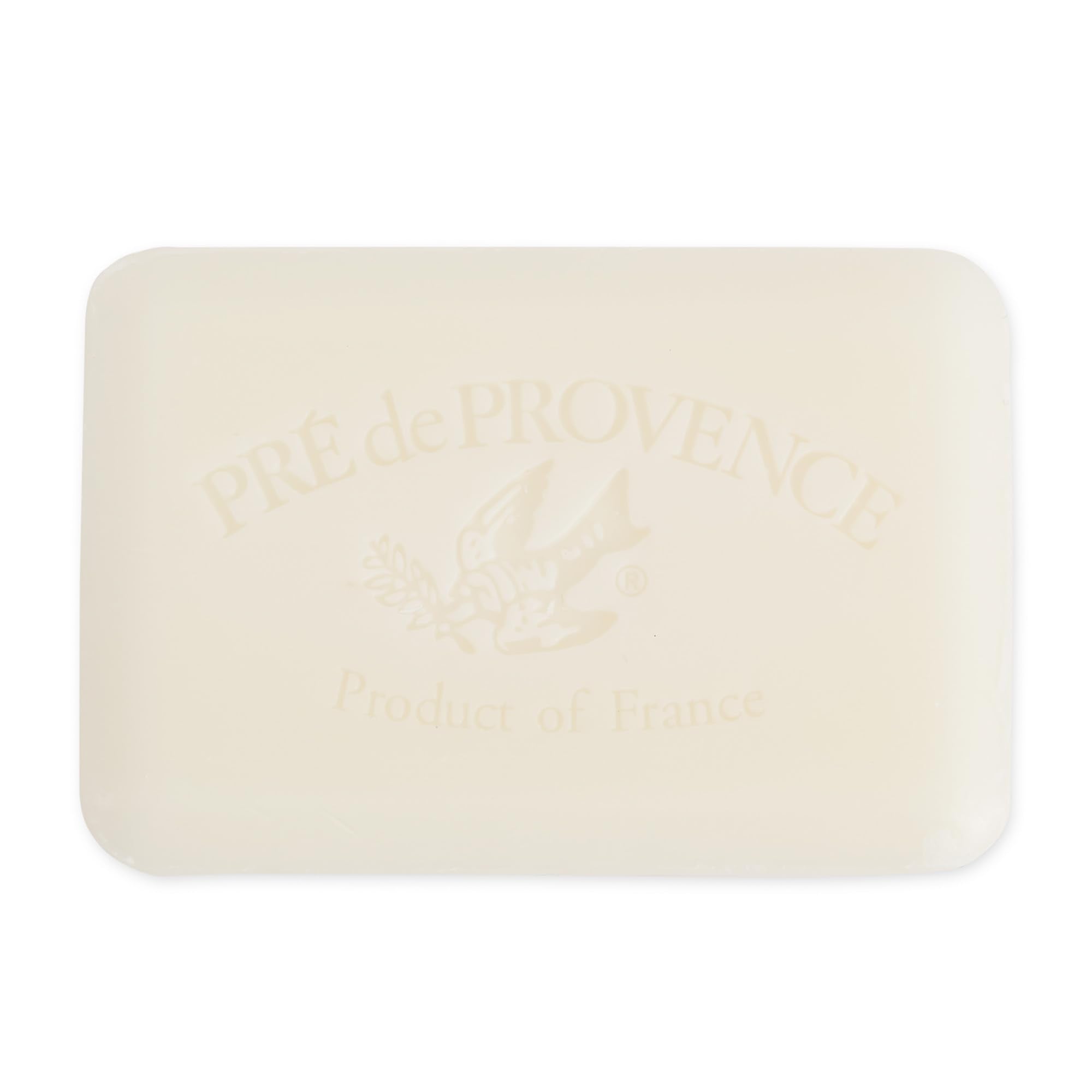 Pre de Provence side profile of thick soap bar, demonstrates long-lasting size