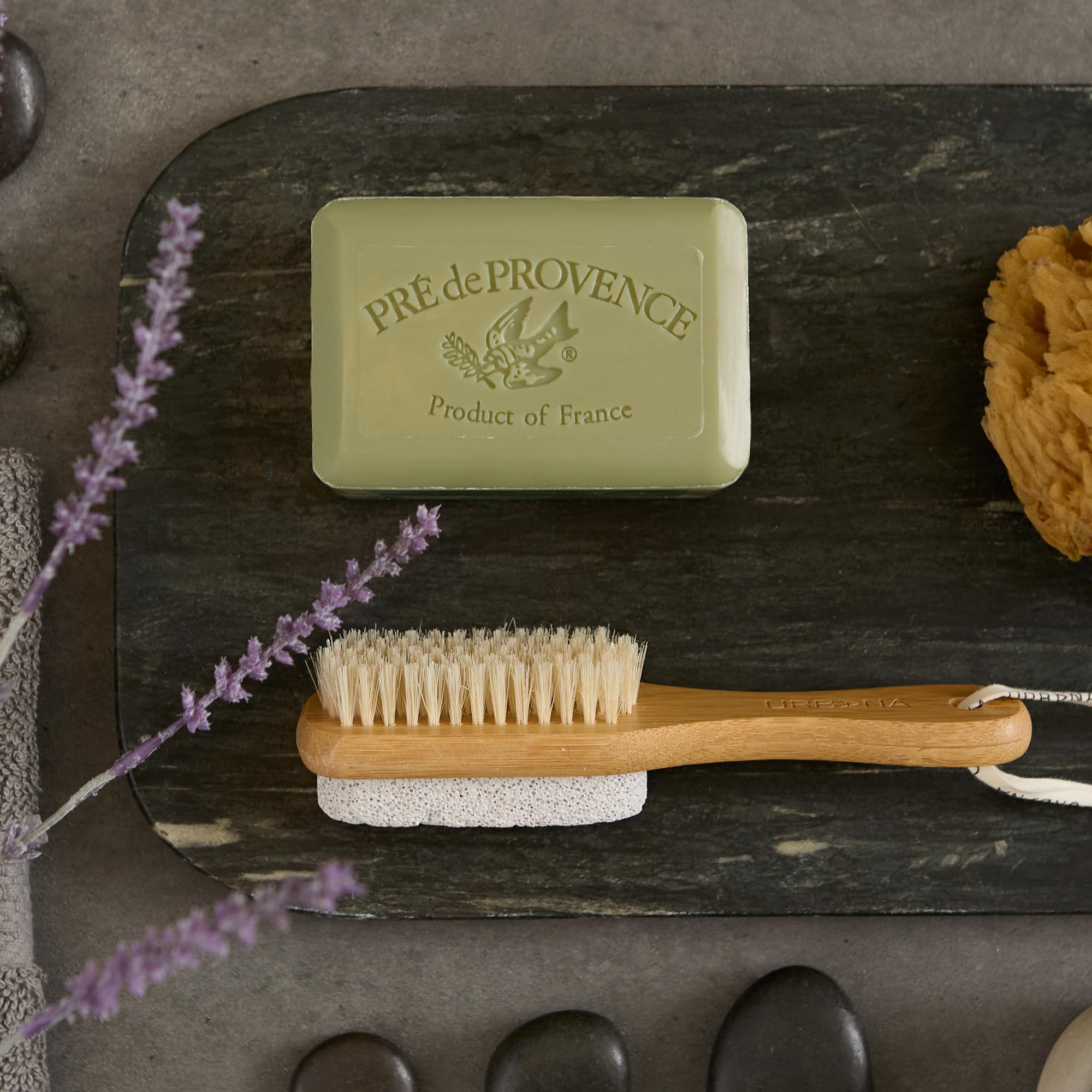 Pré de Provence stacked bars size comparison showing substantial 12.3-ounce value