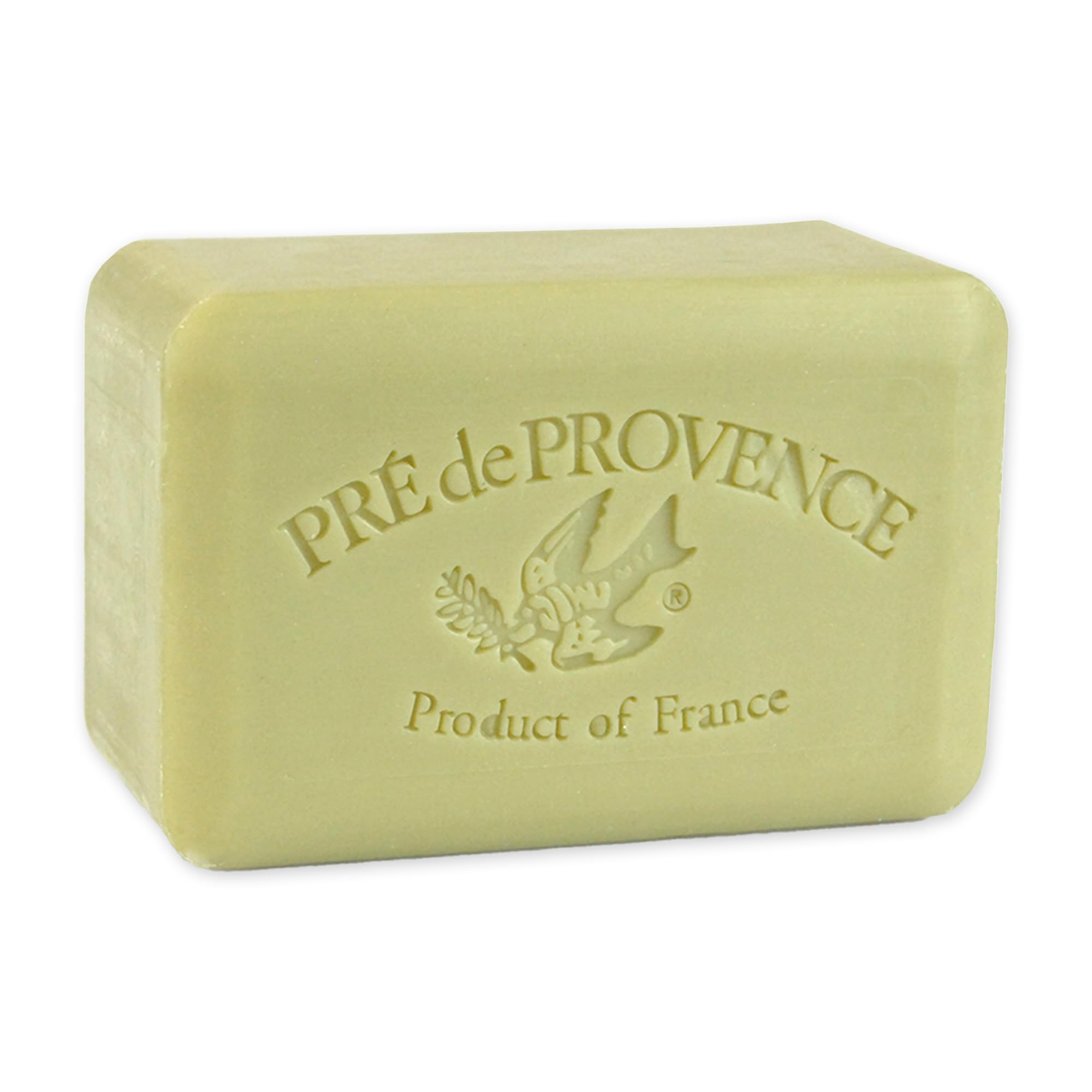 Pré de Provence front packaging showing olive oil and lavender scent, presents luxury