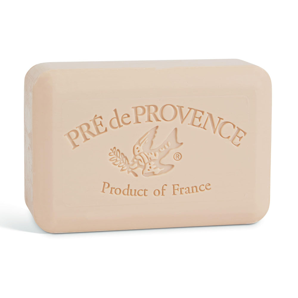 Pre de Provence front packaging showing elegant label and coconut fragrance benefit