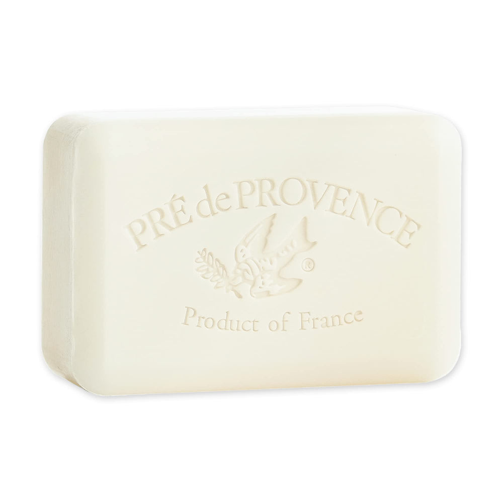 Pre de Provence front packaging showing elegant soap box, conveys premium quality