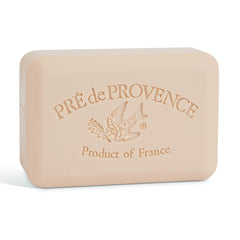 Pre de Provence front packaging showing elegant label and coconut fragrance benefit