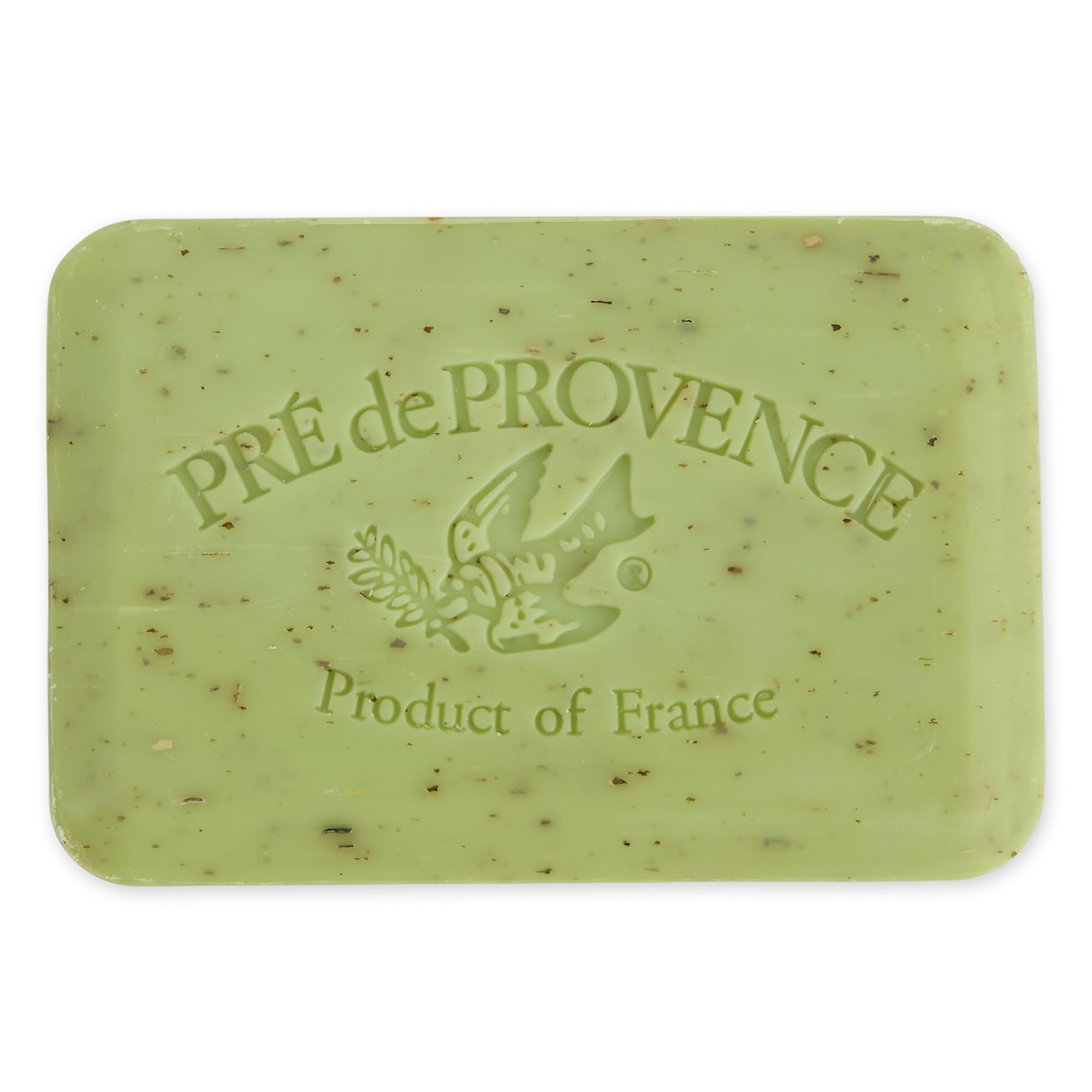 Pre de Provence lime zest side profile showing bar dimensions and solid quad-milled texture for longevity