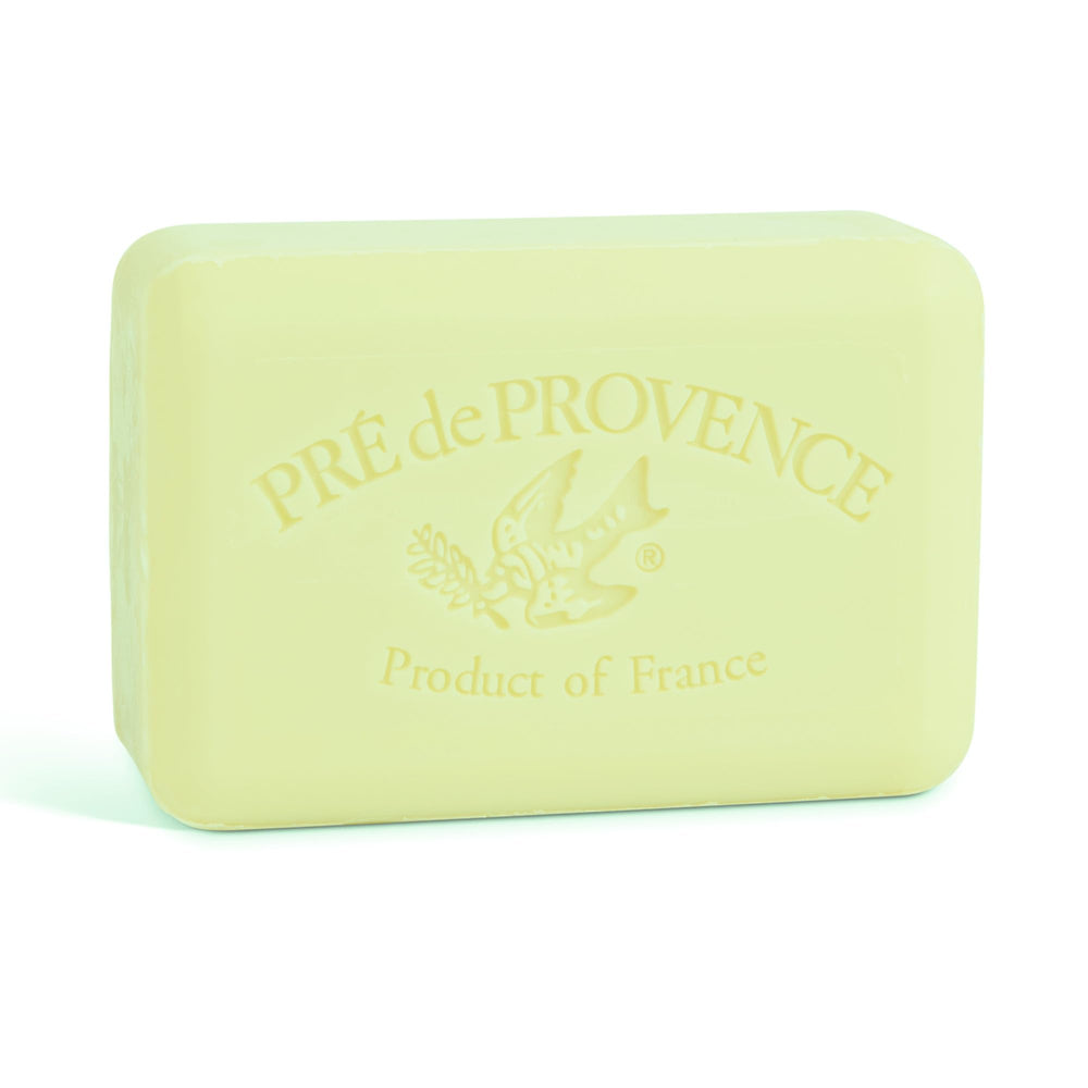 Pre de Provence front packaging showing linden soap and elegant branding, conveys luxury