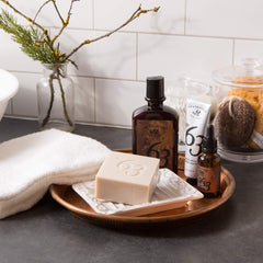 Pre de Provence soap cube rich foam lather demonstrating creamy shaving cushion