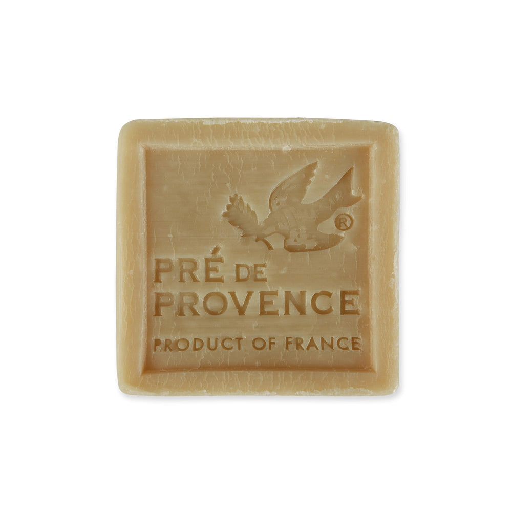 Pre de Provence close-up of soap texture highlighting dense, creamy composition for moisturizing skin