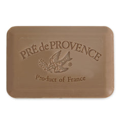 Pre de Provence side profile illustrating soap size and weight benefit: large 250 g bar lasts longer
