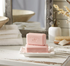 Pre de Provence bar in hand showing size and long-lasting nature for everyday use