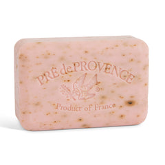 Pre de Provence front packaging showing rose petal soap and refined design benefit soothing presentation